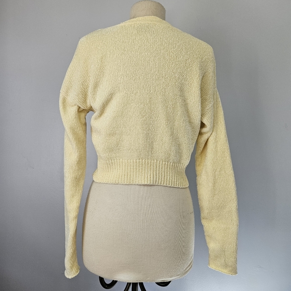 Urban Outfitters Size S V Neck Yellow Chenille Sweater - Picture 15 of 16